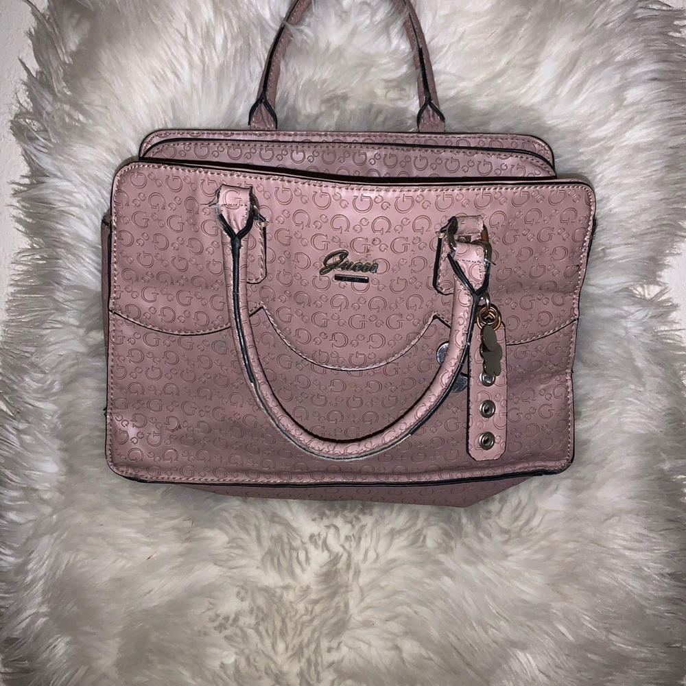 pink guess purse